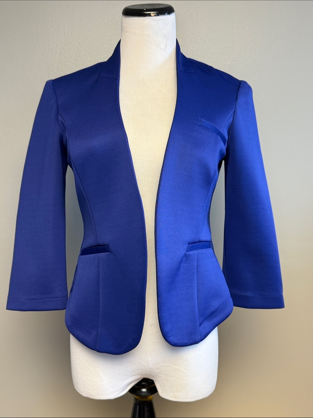 Charlotte Russe Open Front Blazer Royal Blue Medium Stretch Jacket